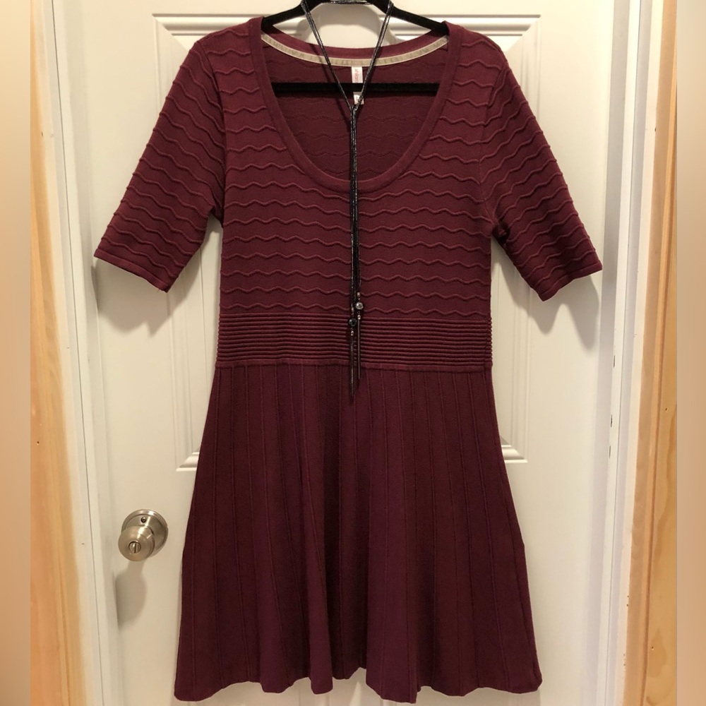 Xhilaration Burgundy Maroon Knit Sweater Dress Size XL